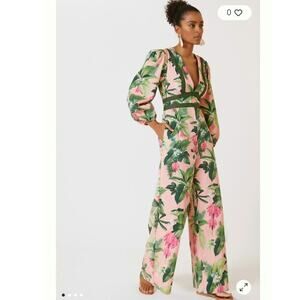 Farm Rio Deep- V Floral Jumpsuit Size: M NEW